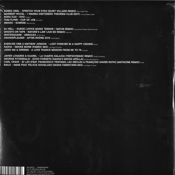 Sasha - Fabric 99 (Gatefold 4 LP) (Back)