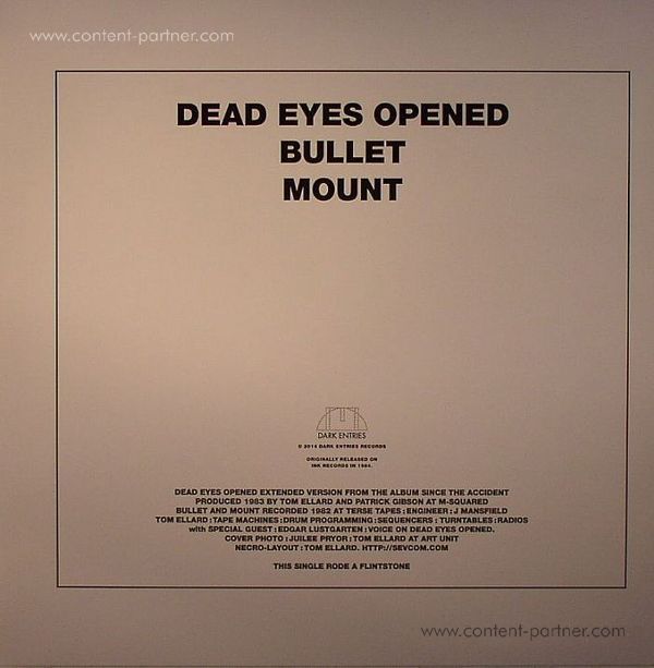 Severed Heads - Dead Eyes Opened (Back)