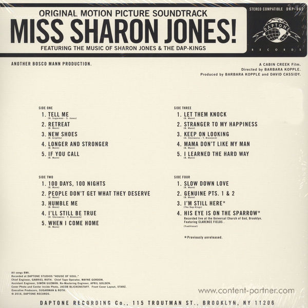 Sharon Jones & The Dap Kings / OST - Miss Sharon Jones! (2LP+MP3) (Back)
