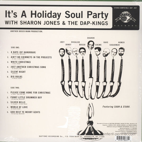 Sharon Jones & The Dap Kings - It's A Holiday Soul Party! (Red Vinyl!) (Back)