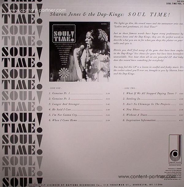 Sharon Jones & The Dap-Kings - SOUL TIME! (Back)
