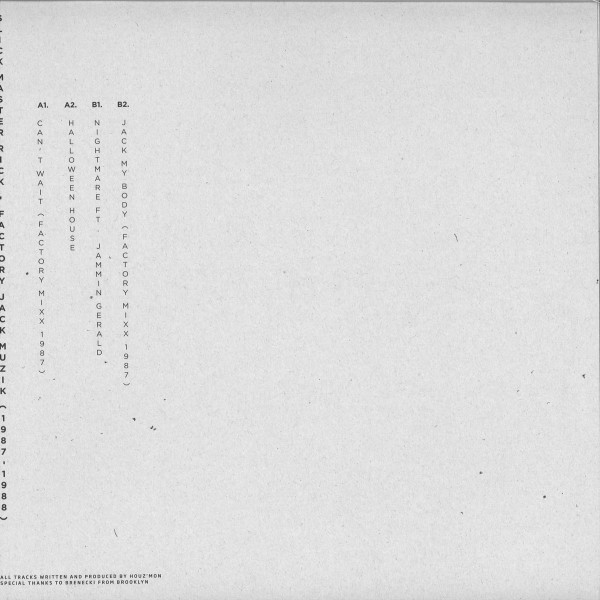 Slick Master Rick - Factory Jack Muzik (1987-1998) (Back)