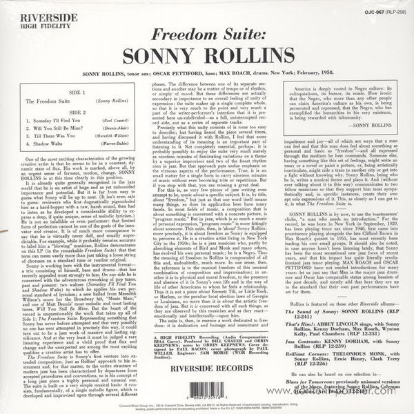 Sonny Rollins - Freedom Suite (Back to Black Ltd. Edt.) (Back)