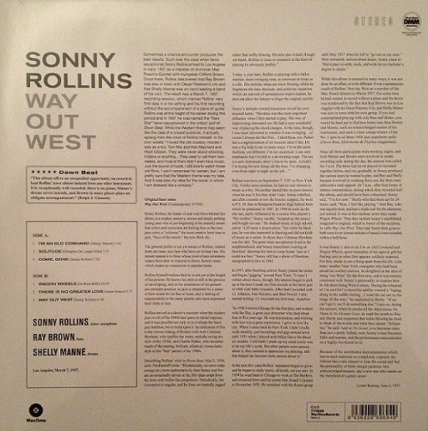 Sonny Rollins - Way Out West (180g LP) (Back)