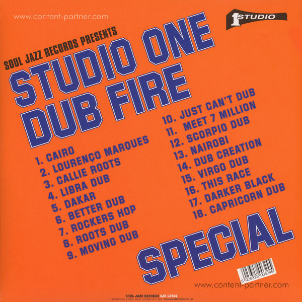 Soul Jazz Records Presents - Studio One Dub Fire Special (Back)