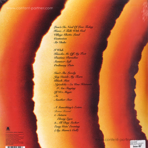 Stevie Wonder - Songs In The Key Of Life (3LP Reissue) (Back)