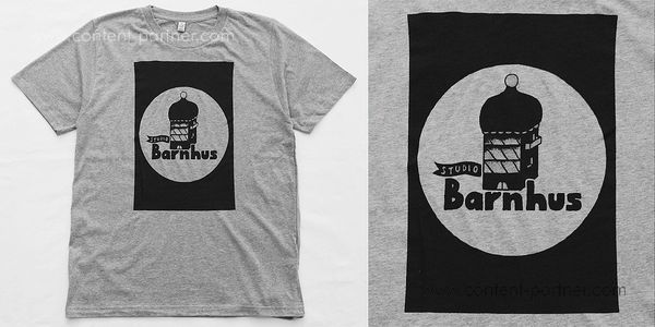 Studio Barnhaus T-shirt - Grey With Black Print On Front - Size S (Back)