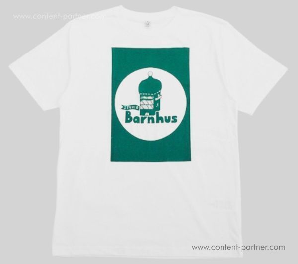 Studio Barnhaus T-shirt - White With Green Print On Front- Size S