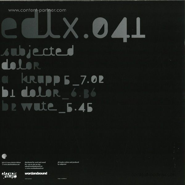 Subjected - Dolor (Back)