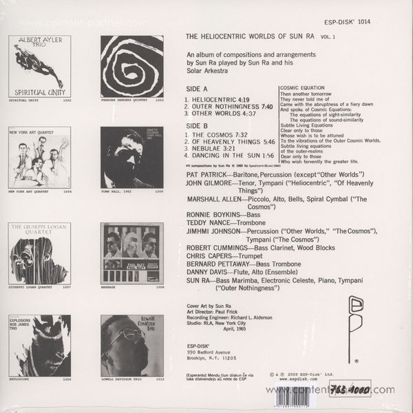 Sun Ra - The Heliocentric Worlds Of (1) (Back)