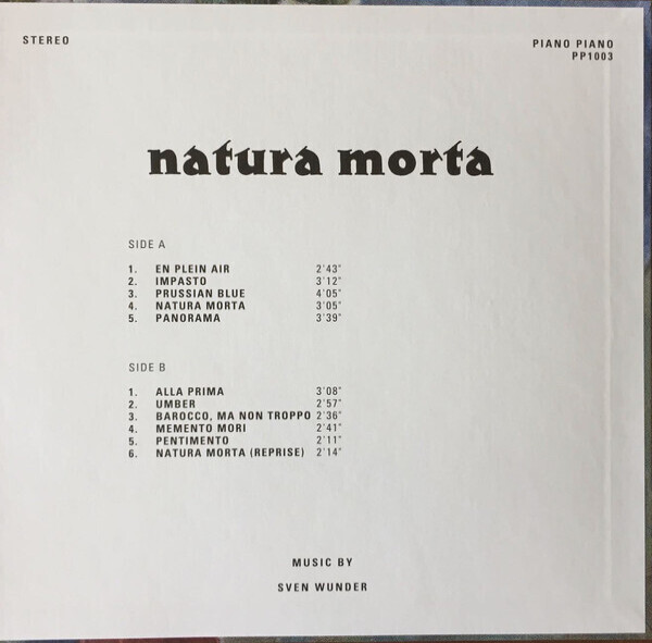 Sven Wunder - NATURA MORTA (Back)