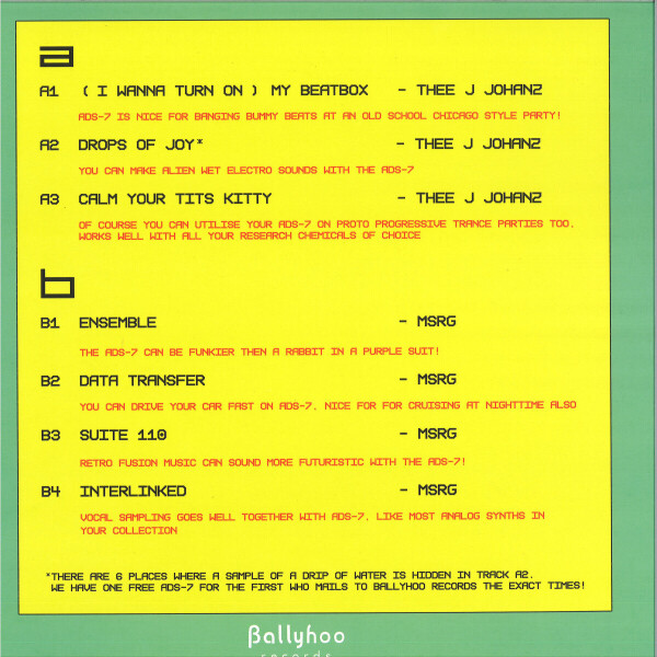 THEE J JOHANZ / MSRG - ADS-7 (Back)
