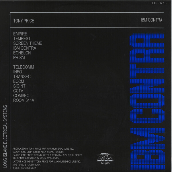 TONY PRICE - IBM CONTRA LP (Back)