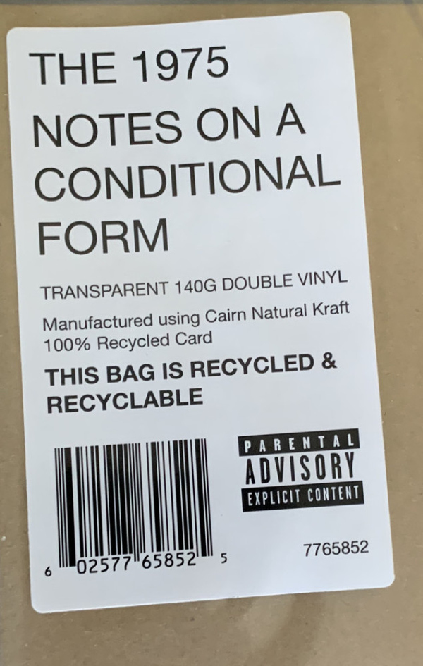 The 1975 - Notes On A Conditional Form (Clear 2LP) (Back)