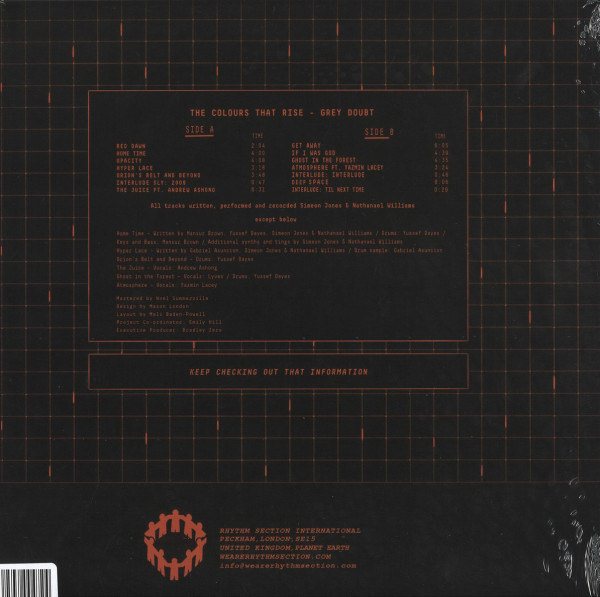 The Colours That Rise - Grey Doubt (Back)