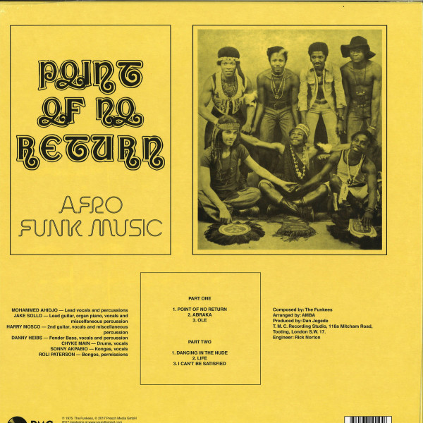 The Funkees - Point Of No Return (Reissue, Nigerian Cover) (Back)
