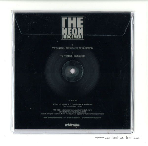 The Neon Judgement - Tv Treated (Dave Clarke Rmx, Square Picture Disc) (Back)