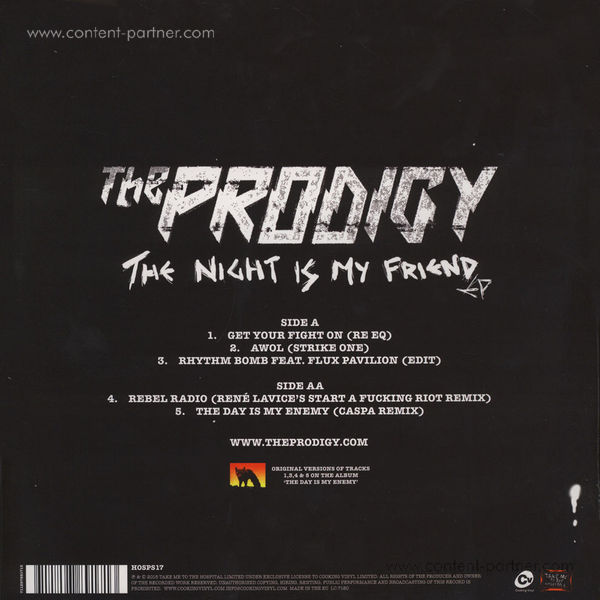 The Prodigy - The Night Is My Friend (Vinyl) (Back)