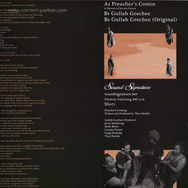 Theo Parrish - Preacher's Coming / Gullah Geechee (Back)