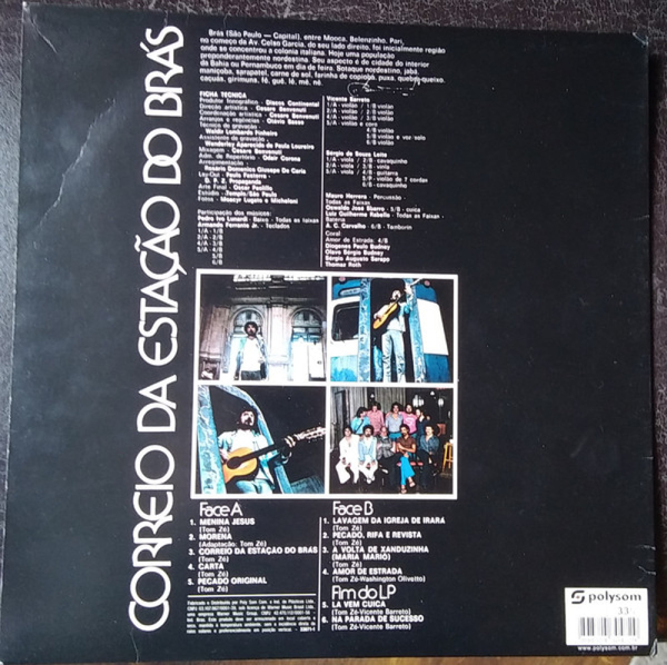 Tom Ze - Correio Da Estação Do Brás (clòssicos Em Vinil) (Back)