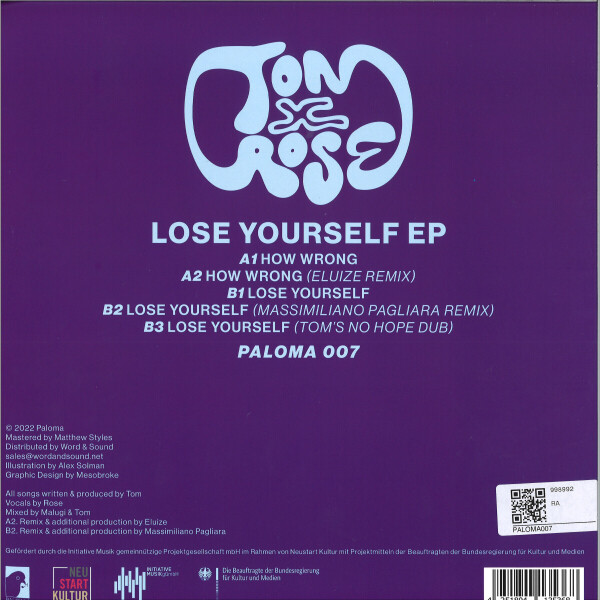 Tom - Lose Yourself EP feat. Rose -Eluize,M.Pagliara Rmx (Back)