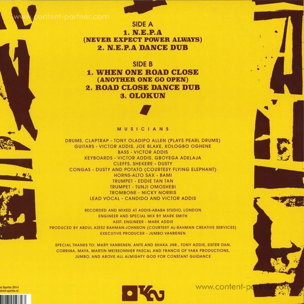 Tony Allen & Afrobeat 2000 - N.E.P.A (Reissue incl. bonus track! (Back)