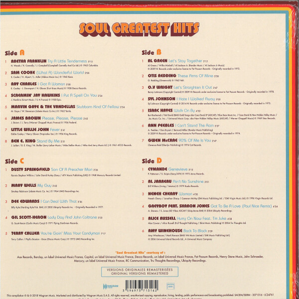 VARIOUS - SOUL GREATEST HITS (NEW EDITION) (Back)