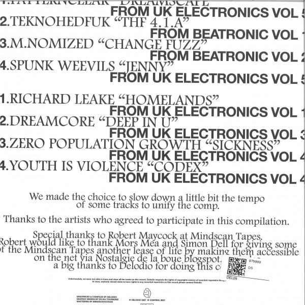 VARIOUS - UK ELECTRONICS 1988-1994 (Back)