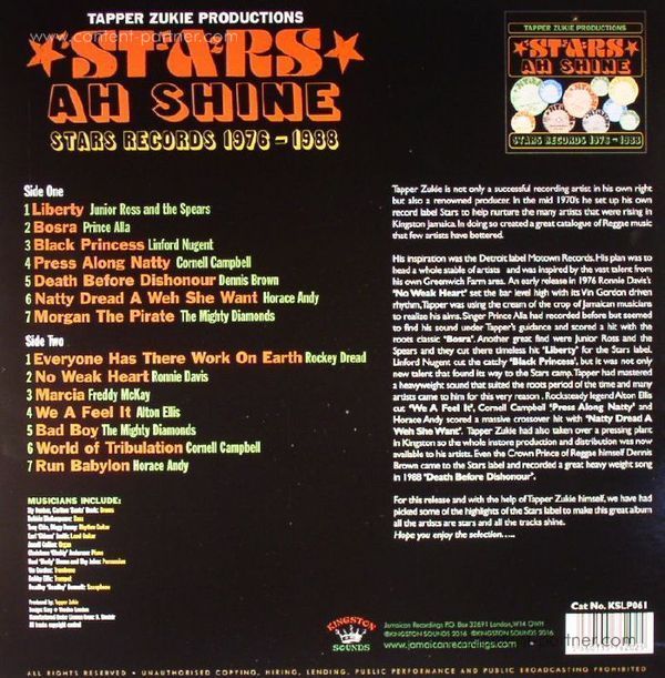 Various / Tapper Zukie Produkctions - Stars Ah Shine: Hits 1976-1988 (Back)