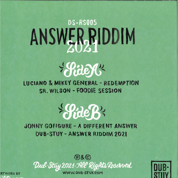 Various Artists - Answer 2021 Riddim (Luciano & Mikey General, Sr. W (Back)