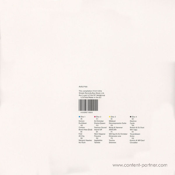 Various Artists - Aus100 (4LP Gatefold + MP3) (Back)