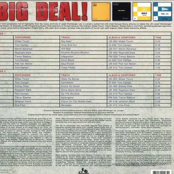Various Artists - Big Deal! (Weinberger Funk Library UK 1975-79) (Back)