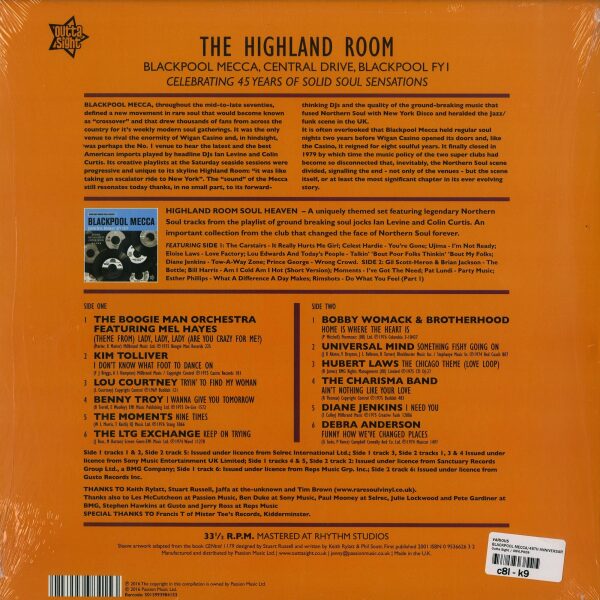 Various Artists - Blackpool Mecca/45th Anniversary 1971-2016 (Back)