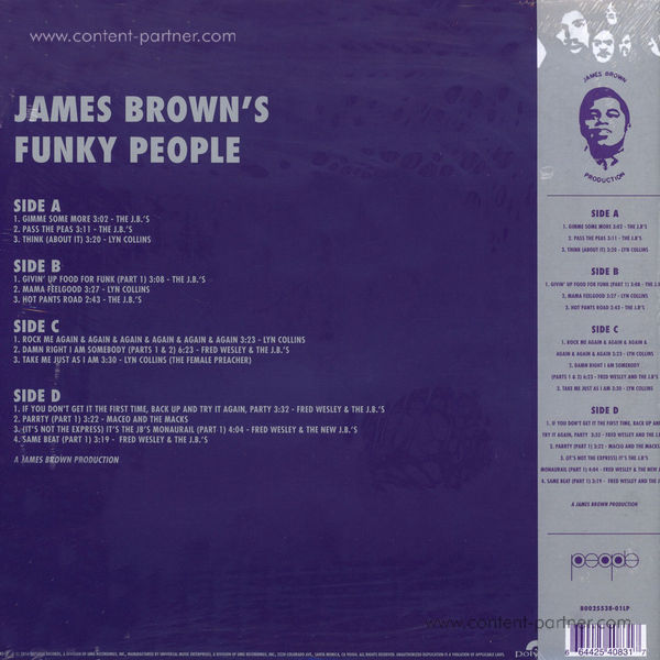 Various Artists - James Brown's Funky People (Part 1) (2LP) (Back)