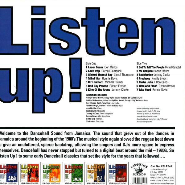 Various Artists - Listen Up - Dancehall (Back)