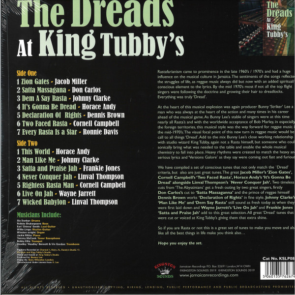 Various Artists - The Dreads At King Tubby's (Back)