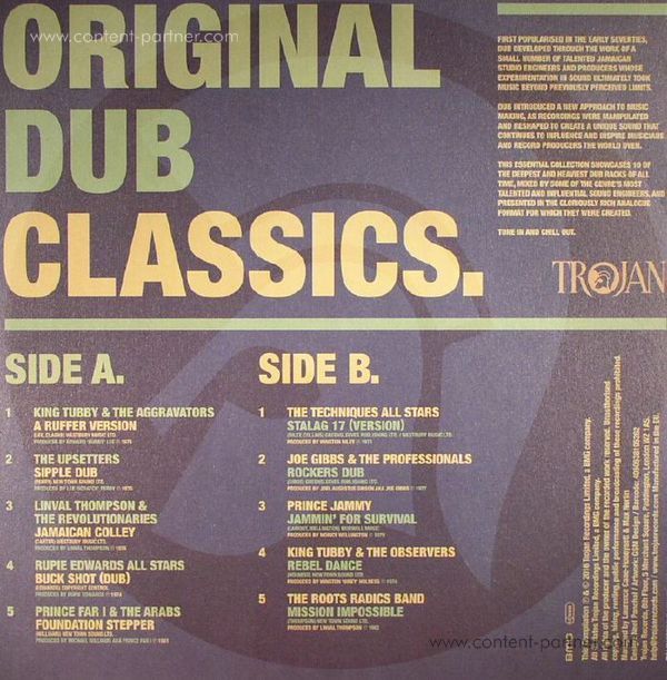 Various Artists - Trojan - Original Dub Classics (LP, 180g) (Back)