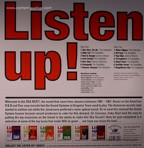 Various - Listen Up! - Ska (Back)