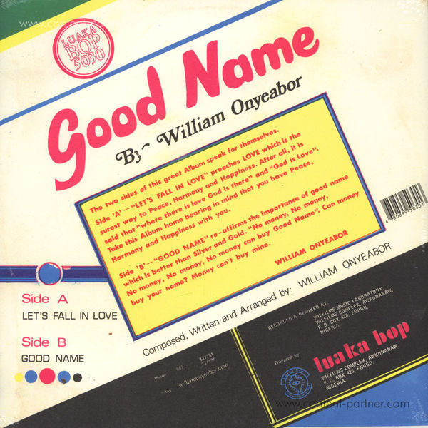 William Onyeabor - Good Name (Re-Issue) (Back)