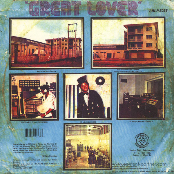 William Onyeabor - Great Lover (Re-Issue) (Back)