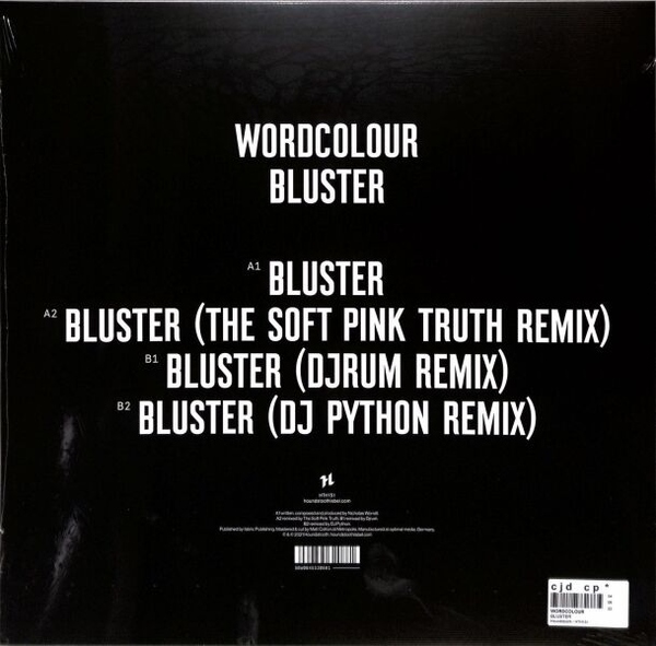 Wordcolour - Bluster EP (Remixes) (USED/OPEN COPY) (Back)