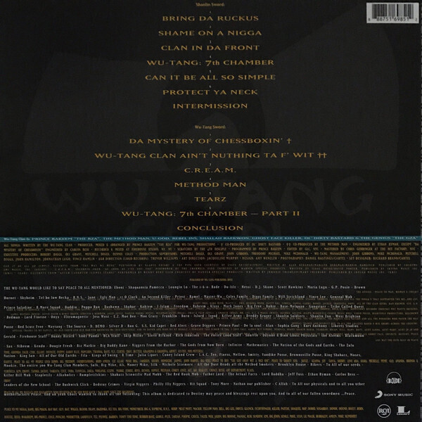 Wu-Tang Clan - Enter The Wu-Tang (LP repress 2016) (Back)