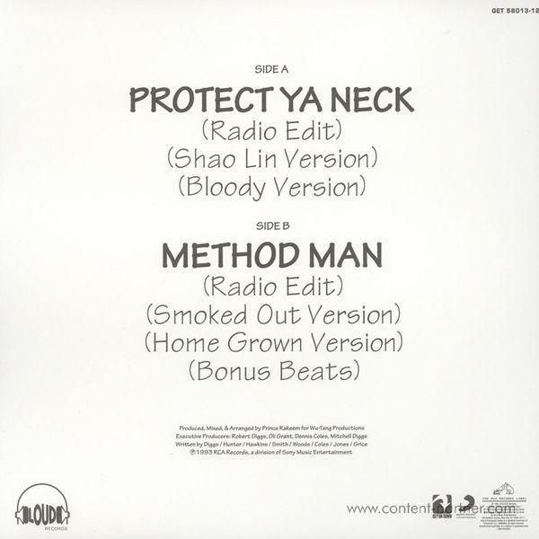 Wu-Tang Clan - Protect Ya Neck (RSD 2015 colored!) (Back)