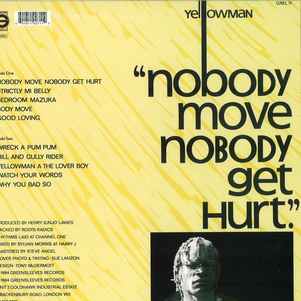 Yellowman - Nobody Move Nobody Get Hurt (LP reissue) (Back)