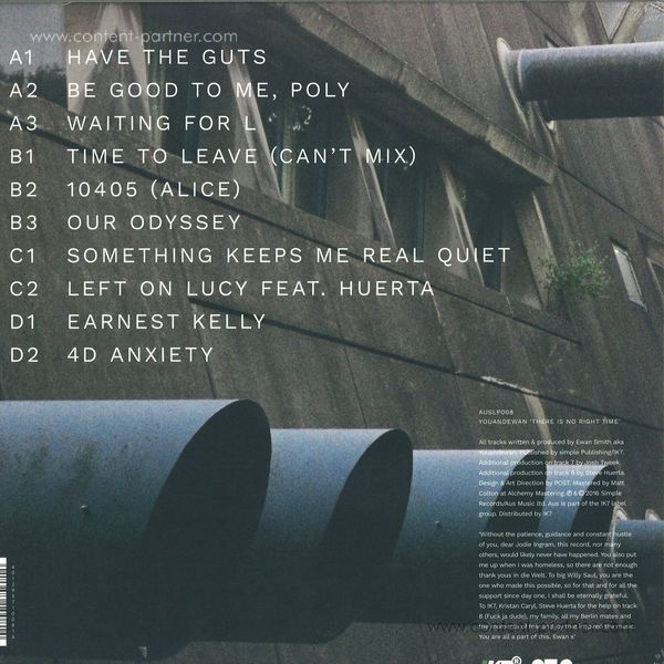 Youandewan - There Is No Right Time (Back)