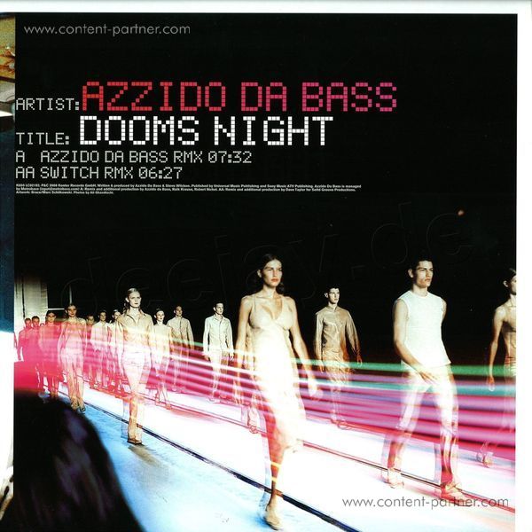 azzido da bass - dooms night 2008 (BACK IN STOCK)