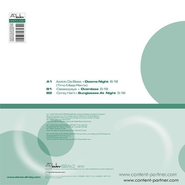 azzido da bass - dooms night timo maas remix (Back)