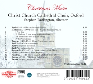 darlington,stephen/christ church cath.ch - christmas music (Back)