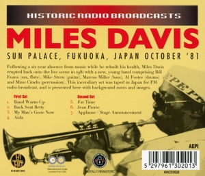 davis,miles - sun palace,fukuoka,japan oct.81 (Back)