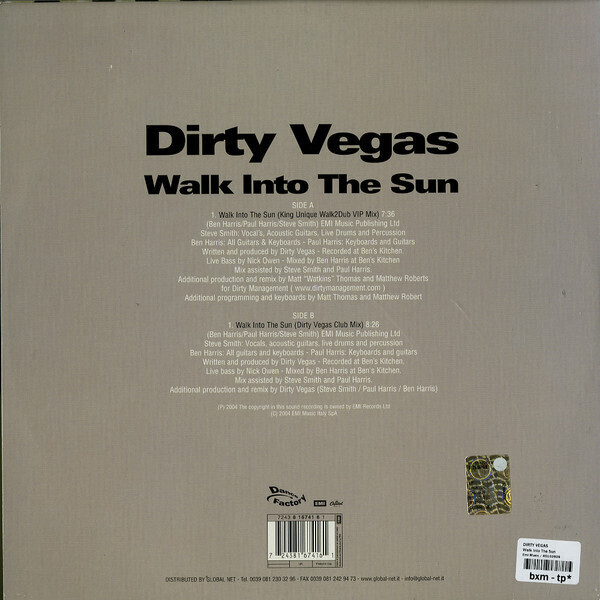 dirty vegas - walk into the sun (back in) (Back)